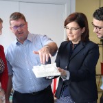 Pictured at the Small Business Innovation Research Award (SBIR) at the Fab Labs are Marguerite Bourke, Enterprise Ireland, Mike Cantwell, Innovate Ireland, Rosie Webb, Senior Architect in Economic Development, and Cian O'Flaherty, Ceo of Safecility. Pictures: Kate Devaney/ilovelimerick.