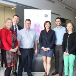 Pictured at the Small Business Innovation Research Award (SBIR) at the Fab Labs are Tom Cassidy, Conservation Officer, Marguerite Bourke, Enterprise Ireland, Ciaran Reeves, Senior Executive Planner, Mike Cantwell, Innovate Limerick, Rosie Webb, Senior Architect in Economic Development, Cian O'Flaherty, Ceo of Safecility, Nessie Roche, Department of Culture, Hertiage and the Gaeltacht, and Vincent Murray, New Director of Economic Development. Picture: Kate Devaney/ilovelimerick.