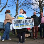 Standing for Peace event took place at Arthur’s Quay Park on Sat, Feb 25, 2023 in honour of the 1 year anniversary of the war in Ukraine.  Picture: Farhan Saeed/ilovelimerick