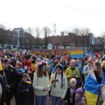 Standing for Peace event took place at Arthur’s Quay Park on Sat, Feb 25, 2023 in honour of the 1 year anniversary of the war in Ukraine.  Picture: Farhan Saeed/ilovelimerick