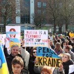 Standing for Peace event took place at Arthur’s Quay Park on Sat, Feb 25, 2023 in honour of the 1 year anniversary of the war in Ukraine.  Picture: Farhan Saeed/ilovelimerick