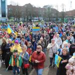 Standing for Peace event took place at Arthur’s Quay Park on Sat, Feb 25, 2023 in honour of the 1 year anniversary of the war in Ukraine.  Picture: Farhan Saeed/ilovelimerick