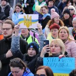 Standing for Peace event took place at Arthur’s Quay Park on Sat, Feb 25, 2023 in honour of the 1 year anniversary of the war in Ukraine.  Picture: Farhan Saeed/ilovelimerick