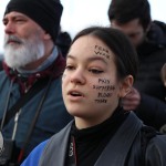 Standing for Peace event took place at Arthur’s Quay Park on Sat, Feb 25, 2023 in honour of the 1 year anniversary of the war in Ukraine.  Picture: Farhan Saeed/ilovelimerick