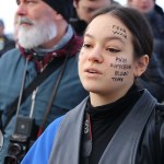 Standing for Peace event took place at Arthur’s Quay Park on Sat, Feb 25, 2023 in honour of the 1 year anniversary of the war in Ukraine.  Picture: Farhan Saeed/ilovelimerick