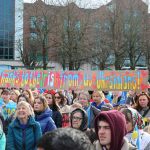 Standing for Peace event took place at Arthur’s Quay Park on Sat, Feb 25, 2023 in honour of the 1 year anniversary of the war in Ukraine.  Picture: Farhan Saeed/ilovelimerick