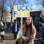 Standing for Peace event took place at Arthur’s Quay Park on Sat, Feb 25, 2023 in honour of the 1 year anniversary of the war in Ukraine.  Picture: Farhan Saeed/ilovelimerick