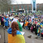 Standing for Peace event took place at Arthur’s Quay Park on Sat, Feb 25, 2023 in honour of the 1 year anniversary of the war in Ukraine.  Picture: Farhan Saeed/ilovelimerick