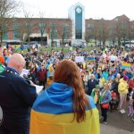 Standing for Peace event took place at Arthur’s Quay Park on Sat, Feb 25, 2023 in honour of the 1 year anniversary of the war in Ukraine.  Picture: Farhan Saeed/ilovelimerick