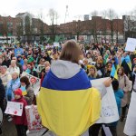 Standing for Peace event took place at Arthur’s Quay Park on Sat, Feb 25, 2023 in honour of the 1 year anniversary of the war in Ukraine.  Picture: Farhan Saeed/ilovelimerick