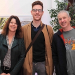 Pictured at the St Munchin's Photography Club's 'Moments in Time' Exhibition in the Belltable Arts Hub are Stephanie O'Keeffe, Sean O'Brien and George Fitzgerald. Picture: Conor Owens/ilovelimerick.