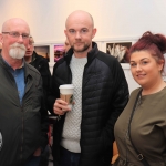 Pictured at the St Munchin's Photography Club's 'Moments in Time' Exhibition in the Belltable Arts Hub are Eddy Kiely, David Kiely and Sinead Kiely. Picture: Conor Owens/ilovelimerick.