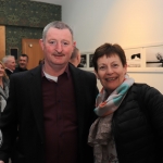 Pictured at the St Munchin's Photography Club's 'Moments in Time' Exhibition in the Belltable Arts Hub are Tony Ryan, Chairperson of the Photography club, and Teresa Gardner. Picture: Conor Owens/ilovelimerick.