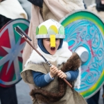 REPRO FREE 17/03/17 David Costelloe Coughlan, at the annual St Patrick’s Day parade in Limerick. Limerick celebrated in style and colour as around 4,000 participants marched down the city’s main street (O’Connell Street) for the annual St Patrick’s Day parade. The inclement weather failed to dampen the spirits of the estimated 50,000 people who cheered and encouraged the almost 100 different community and theatre groups, companies, sports clubs and bands who entertained the spectators along the route. Fourteen-year-old Limerick Person of the Year and cyberbullying campaigner Luke Culhane led out the parade, which this year had as its theme Our Stories – this is where we belong. Picture Sean Curtin True Media.