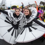REPRO FREE 17/03/17 Jane McDonagh and Grace Stewart, Spotlight Stage school at the annual St Patrick’s Day parade in Limerick. Limerick celebrated in style and colour as around 4,000 participants marched down the city’s main street (O’Connell Street) for the annual St Patrick’s Day parade. The inclement weather failed to dampen the spirits of the estimated 50,000 people who cheered and encouraged the almost 100 different community and theatre groups, companies, sports clubs and bands who entertained the spectators along the route. Fourteen-year-old Limerick Person of the Year and cyberbullying campaigner Luke Culhane led out the parade, which this year had as its theme Our Stories – this is where we belong. Picture Sean Curtin True Media.
