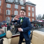 REPRO FREE 17/03/17 Fourteen-year-old Limerick Person of the Year and cyberbullying campaigner Luke Culhane at the annual St Patrick’s Day parade in Limerick. Limerick celebrated in style and colour as around 4,000 participants marched down the city’s main street (O’Connell Street) for the annual St Patrick’s Day parade. The inclement weather failed to dampen the spirits of the estimated 50,000 people who cheered and encouraged the almost 100 different community and theatre groups, companies, sports clubs and bands who entertained the spectators along the route. Fourteen-year-old Limerick Person of the Year and cyberbullying campaigner Luke Culhane led out the parade, which this year had as its theme Our Stories – this is where we belong. Picture Sean Curtin True Media.