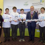22/03/2018
Mary Killeen Fitzgerald, Senior Enterprise Development Officer with Limerick LEO and Councillor Stephen Keary, Mayor of Limerick City & County pictured with Joe Kelly, Ciaran Fitzgerald, Adam Flahive and Finlay Robertson from Castletroy College with their exhibit "App of Troy" at the Limerick Local Enterprise Office, Student Enterprise Programme Final Exhibition and Awards Presentation which took place at the Southcourt Hotel, Limerick.
Don Moloney / Press 22