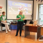 Pictured are the staff and students of Down Syndrome Limerick welcoming the Liam McCarthy cup along with retired hurler Seamus Hickey. Picture: Orla McLaughlin/ilovelimerick.