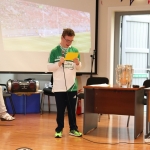 Pictured are the staff and students of Down Syndrome Limerick welcoming the Liam McCarthy cup along with retired hurler Seamus Hickey. Picture: Orla McLaughlin/ilovelimerick.