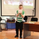 Pictured are the staff and students of Down Syndrome Limerick welcoming the Liam McCarthy cup along with retired hurler Seamus Hickey. Picture: Orla McLaughlin/ilovelimerick.