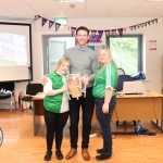 Pictured are the staff and students of Down Syndrome Limerick welcoming the Liam McCarthy cup along with retired hurler Seamus Hickey. Picture: Orla McLaughlin/ilovelimerick.