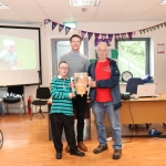 Pictured are the staff and students of Down Syndrome Limerick welcoming the Liam McCarthy cup along with retired hurler Seamus Hickey. Picture: Orla McLaughlin/ilovelimerick.