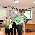 Pictured are the staff and students of Down Syndrome Limerick welcoming the Liam McCarthy cup along with retired hurler Seamus Hickey. Picture: Orla McLaughlin/ilovelimerick.