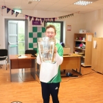 Pictured are the staff and students of Down Syndrome Limerick welcoming the Liam McCarthy cup along with retired hurler Seamus Hickey. Picture: Orla McLaughlin/ilovelimerick.