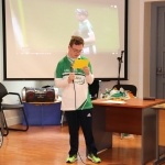 Pictured are the staff and students of Down Syndrome Limerick welcoming the Liam McCarthy cup along with retired hurler Seamus Hickey. Picture: Orla McLaughlin/ilovelimerick.