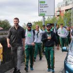 Pictured on the site visit of Limerick city for the Tag Rugby World Cup event coming to the University of Limerick in 2021 is the South African tag rugby team. Picture: Conor Owens/ilovelimerick.