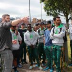 Pictured on the site visit of Limerick city for the Tag Rugby World Cup event coming to the University of Limerick in 2021 is the South African tag rugby team. Picture: Conor Owens/ilovelimerick.