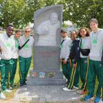 Pictured on the site visit of Limerick city for the Tag Rugby World Cup event coming to the University of Limerick in 2021 is the South African tag rugby team. Picture: Conor Owens/ilovelimerick.