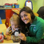 Tait House hosted a fundraiser for local group of bereaved parents, Lost Futures on September 6 at Mr.Tait's Cafe. Cllr Daniel Butler, Mayor of the Metropolitan District of Limerick and Roisin Upton, Limerick hockey player visited the children in the Tait House Creche. Picture: Baoyan Zhang/ilovelimerick