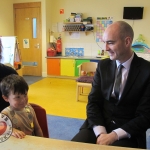 Tait House hosted a fundraiser for local group of bereaved parents, Lost Futures on September 6 at Mr.Tait's Cafe. Cllr Daniel Butler, Mayor of the Metropolitan District of Limerick and Roisin Upton, Limerick hockey player visited the children in the Tait House Creche. Picture: Baoyan Zhang/ilovelimerick