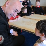 Tait House hosted a fundraiser for local group of bereaved parents, Lost Futures on September 6 at Mr.Tait's Cafe. Cllr Daniel Butler, Mayor of the Metropolitan District of Limerick and Roisin Upton, Limerick hockey player visited the children in the Tait House Creche. Picture: Baoyan Zhang/ilovelimerick