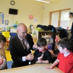 Tait House hosted a fundraiser for local group of bereaved parents, Lost Futures on September 6 at Mr.Tait's Cafe. Cllr Daniel Butler, Mayor of the Metropolitan District of Limerick and Roisin Upton, Limerick hockey player visited the children in the Tait House Creche. Picture: Baoyan Zhang/ilovelimerick