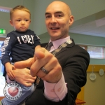 Tait House hosted a fundraiser for local group of bereaved parents, Lost Futures on September 6 at Mr.Tait's Cafe. Cllr Daniel Butler, Mayor of the Metropolitan District of Limerick and Roisin Upton, Limerick hockey player visited the children in the Tait House Creche. Picture: Baoyan Zhang/ilovelimerick