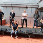 A Tribute to Frontline Heroes organised by Una Heaton and broadcast live on Ilovelimerick's Facebook took place on the roof of the Limerick Strand Hotel to raise much needed donations for Pieta House. Pictured here are the sound and video crew. To donate go to https://www.justgiving.com/fundraising/thankyouforpietahouse. Picture: Richard Lynch/ilovelimerick