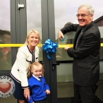 Principal Sinead Toomey, Student Alannah Faulkner and Chairperson Canon Donal MacNamara cutting the ribbon at the official opening of the new school extension of Thomond Primary School, Ballynanty, Friday, June 15th, 2018. Picture: Sophie Goodwin/ilovelimerick.