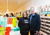 REPRO FREEGillian Maxwell, Operations Manager, Tiger Stores Ireland and Northern Ireland and Sean Lally, Limerick Strand Hotel at the opening of the new Tiger Store on Cruises Street, Limerick.Tiger Stores, described as a variety store selling low cost high value items, ranging from â¬1 to maximum â¬30, is set to open its doors at 11 Cruises Street, Limerick, employing 12 staff. When the Danish brand announced its imminent arrival in Limerick back in December, the positive response online was phenomenal. But for Tiger Stores Ireland and Northern Ireland Operations Manager, Gillian Maxwell, who brought the brand to Ireland just three years ago, Limerick was an obvious choice for a new store. Pic Sean Curtin Photo.