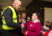 O3.04.15             NO REPRO FEE            
Paul O'Connell, AP McCoy and JP McManus kick-start the Team Limerick Clean-Up(TLC). Over 10,000 Volunteers hit the streets of Limerick City and County for the Country's biggest ever Clean-Up. 
Paul O'Connell signs his autograph on a Munster jersey for Paul Clohessy at Tait House, SouthillPicture: Alan Place/FusionShooters.