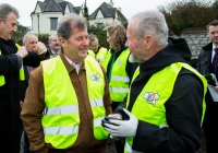 O3.04.15             NO REPRO FEE             
Paul O'Connell, AP McCoy and JP McManus kick-start the Team Limerick Clean-Up(TLC). Over 10,000 Volunteers hit the streets of Limerick City and County for the Country's biggest ever Clean-Up. 
JP McManus pictured with Br. Anthony Keane, Glenstall Abbey before he set off on an Ilen boat to clean the river banks of the city. Picture: Alan Place/FusionShooters.