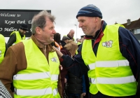 O3.04.15             NO REPRO FEE             
Paul O'Connell, AP McCoy and JP McManus kick-start the Team Limerick Clean-Up(TLC). Over 10,000 Volunteers hit the streets of Limerick City and County for the Country's biggest ever Clean-Up. 
JP McManus pictured with Fr. Pat Hogan at O'Malley Park Southill during the Team Limerick Clean Up. Picture: Alan Place/FusionShooters.