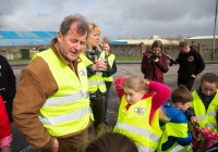 O3.04.15             NO REPRO FEE             
Paul O'Connell, AP McCoy and JP McManus kick-start the Team Limerick Clean-Up(TLC). Over 10,000 Volunteers hit the streets of Limerick City and County for the Country's biggest ever Clean-Up. 
JP McManus pictured at O'Malley Park Southill during the Team Limerick Clean Up where he stopped to talk with young volunteers. Picture: Alan Place/FusionShooters.