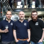 Pictured at the launch of the Treaty City Brewery in Limerick's Medieval Quarter are brewers Gustavo Bassini, Stephen Cunneen and Gabriel Silveira. Picture: Orla McLaughlin/ilovelimerick.