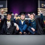 No Repro Fee
Sean storan .. limerick city, Ruairi flynn .. graiguenamagh ,kilkenny and Ryan Bradley ... Termon Donegal  (all Music production.) pictured as the first full generation of TUS students conferred today on the university's Moylish campus 
Thursday marked the first day of the Technological University of the Shannon's conferring ceremonies on the University's Moylish campus, where the first full generation of TUS graduates were among those being awarded.
Many of the graduates began their TUS journey four years ago when the university was established in October 2021.
This morning's ceremony celebrated graduates from the Limerick School of Art and Design - one of Europe's leading fine art, design and creative media schools.
Pic. Brian Arthur