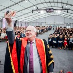 No Repro Fee
President of TUS – Professor Vincent Cunnane takes a slefie with all  the graduates and crowd as the first full generation of TUS students conferred today on the university's Moylish campus 
Thursday marked the first day of the Technological University of the Shannon's conferring ceremonies on the University's Moylish campus, where the first full generation of TUS graduates were among those being awarded.
Many of the graduates began their TUS journey four years ago when the university was established in October 2021.
This morning's ceremony celebrated graduates from the Limerick School of Art and Design - one of Europe's leading fine art, design and creative media schools.
Pic. Brian Arthur