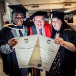 No Repro Fee
El-basit falade from Tralee Kerry and  Abbi o Brien Kiely from Youghal Cork (both Digital Animation) with President of TUS – Professor Vincent Cunnane pictured as the first full generation of TUS students conferred today on the university's Moylish campus 
Thursday marked the first day of the Technological University of the Shannon's conferring ceremonies on the University's Moylish campus, where the first full generation of TUS graduates were among those being awarded.
Many of the graduates began their TUS journey four years ago when the university was established in October 2021.
This morning's ceremony celebrated graduates from the Limerick School of Art and Design - one of Europe's leading fine art, design and creative media schools.
Pic. Brian Arthur