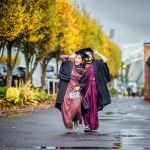 No Repro Fee
Haleema nasir originally of Pakistan ,but living in limerick city and Harshali jagtap of India ,also now living in Limerick and both studied Software development pictured on Friday running from the showers as the first full generation of TUS students conferred over the last 2 days on the University's Moylish campus 
Friday marked day 2 of the Technological University of the Shannon's conferring ceremonies on the University's Moylish campus, where the first full generation of TUS graduates were among those being awarded.
Many of the graduates began their TUS journey four years ago when the university was established in October 2021.
Pic. Brian Arthur