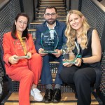 The TUS Business Start-up Awards 2024 shone a light on entrepreneurship in the region on Tuesday, March 26, celebrating the innovative spirit and achievements of entrepreneurs from the Enterprise Ireland New Frontiers Programme.  Pictured are Margaret Power of SiBark, Winner of the Innovation Award, Adem Ergen of One Bill Utilities, Winner of the Overall Business Award and Lindsay Moynagh of Wendor, Winner of the One to Watch Award. Picture: Cian Reinhardt/ilovelimerick